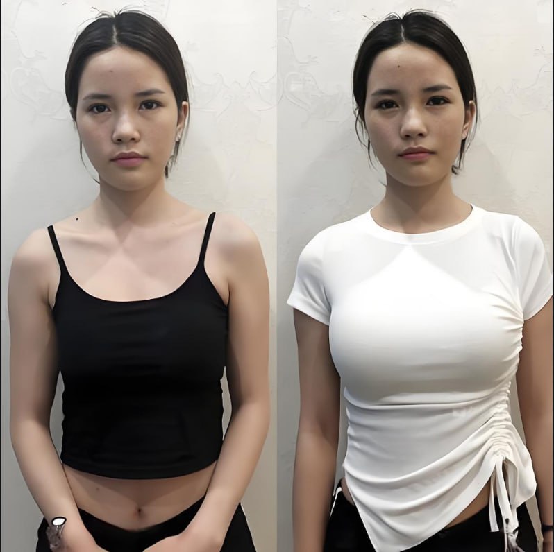 Kelly 豐胸前後對比